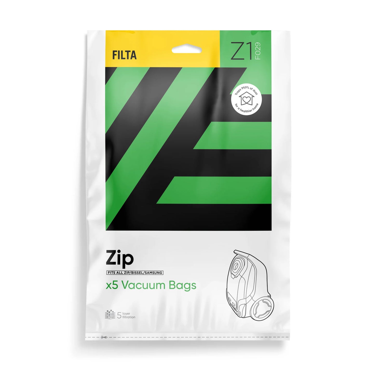 Z1 - FILTA ZIP SMS MULTI LAYERED VACUUM BAGS 5 PK