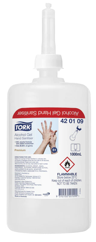 TORK S1 ALCOHOL GEL HAND SANITISER 1L | 6PC