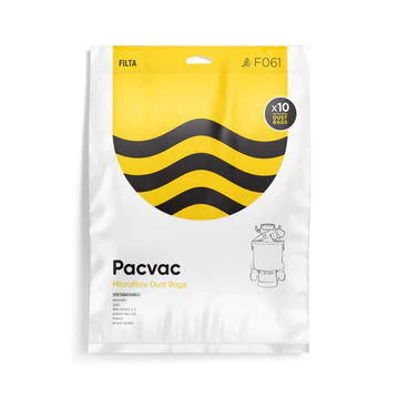 PACVAC SUPERPRO MICROFIBRE VACUUM CLEANER BAGS 10PK (F061)