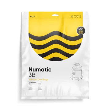 NUMATIC 3B MICROFIBRE VACUUM CLEANER BAGS 10PK (C015)