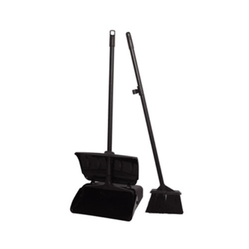 LOBBY DUSTPAN AND BRUSH SET WITH LID | BLACK