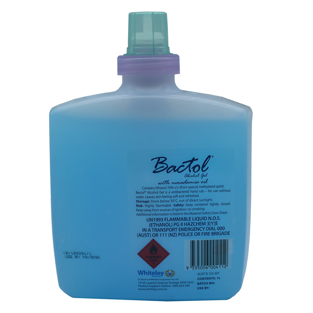 WHITELEYS BACTOL ALCHOL HAND SANITISER GEL